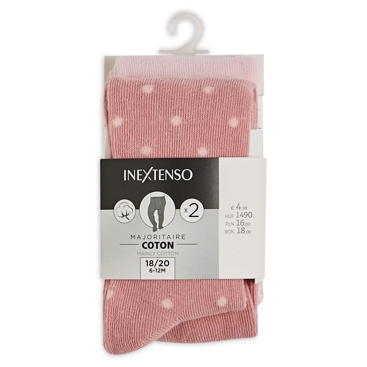 IN EXTENSO Lot de 2 paires de collants bébé fille