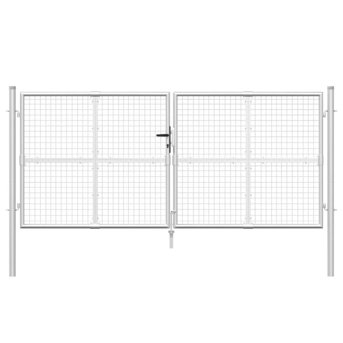 VIDAXL Portal de jardin maille argente 300x175 cm acier galvanise