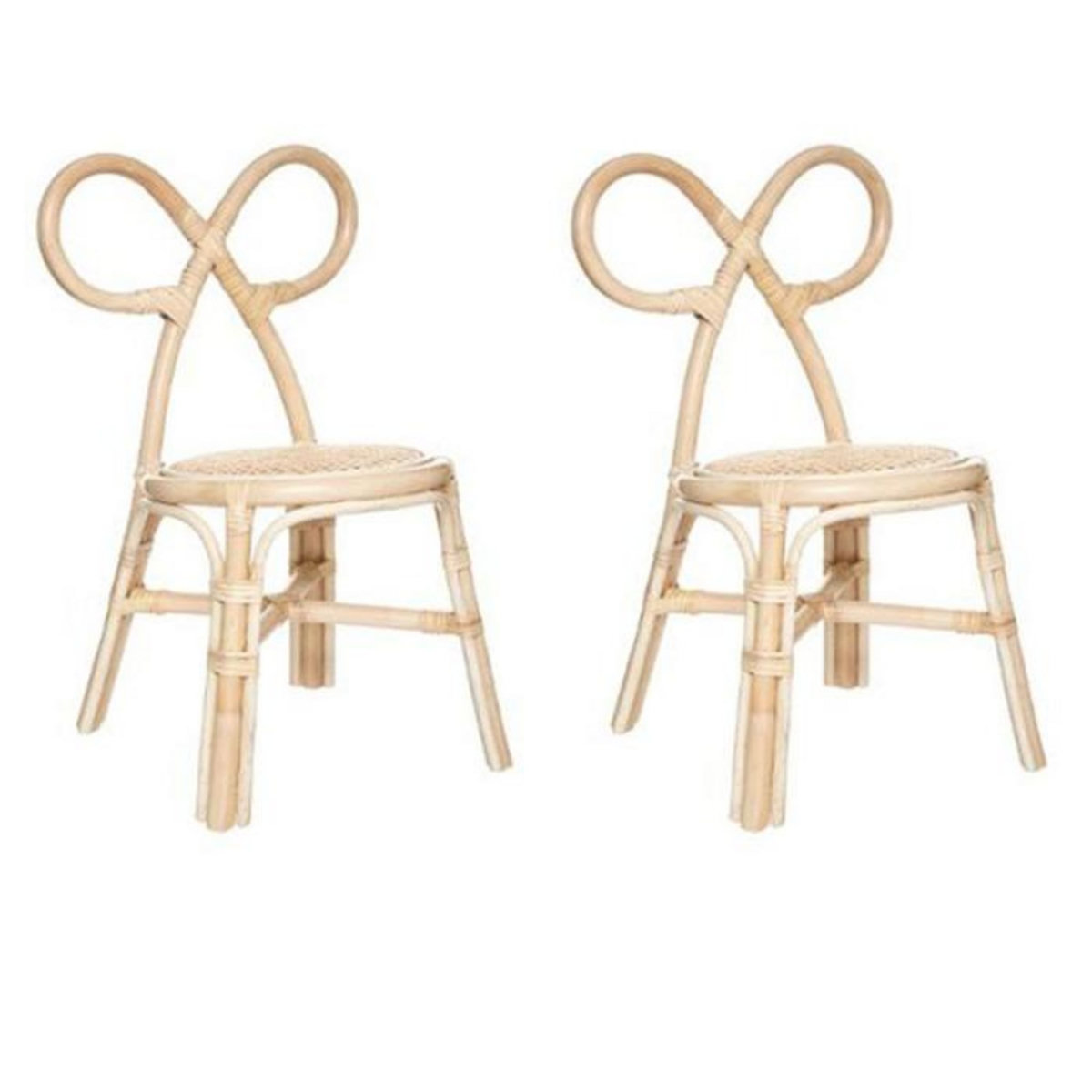 Atmosphera Kids Lot de 2 Chaises Enfant  Rotin  60cm Naturel