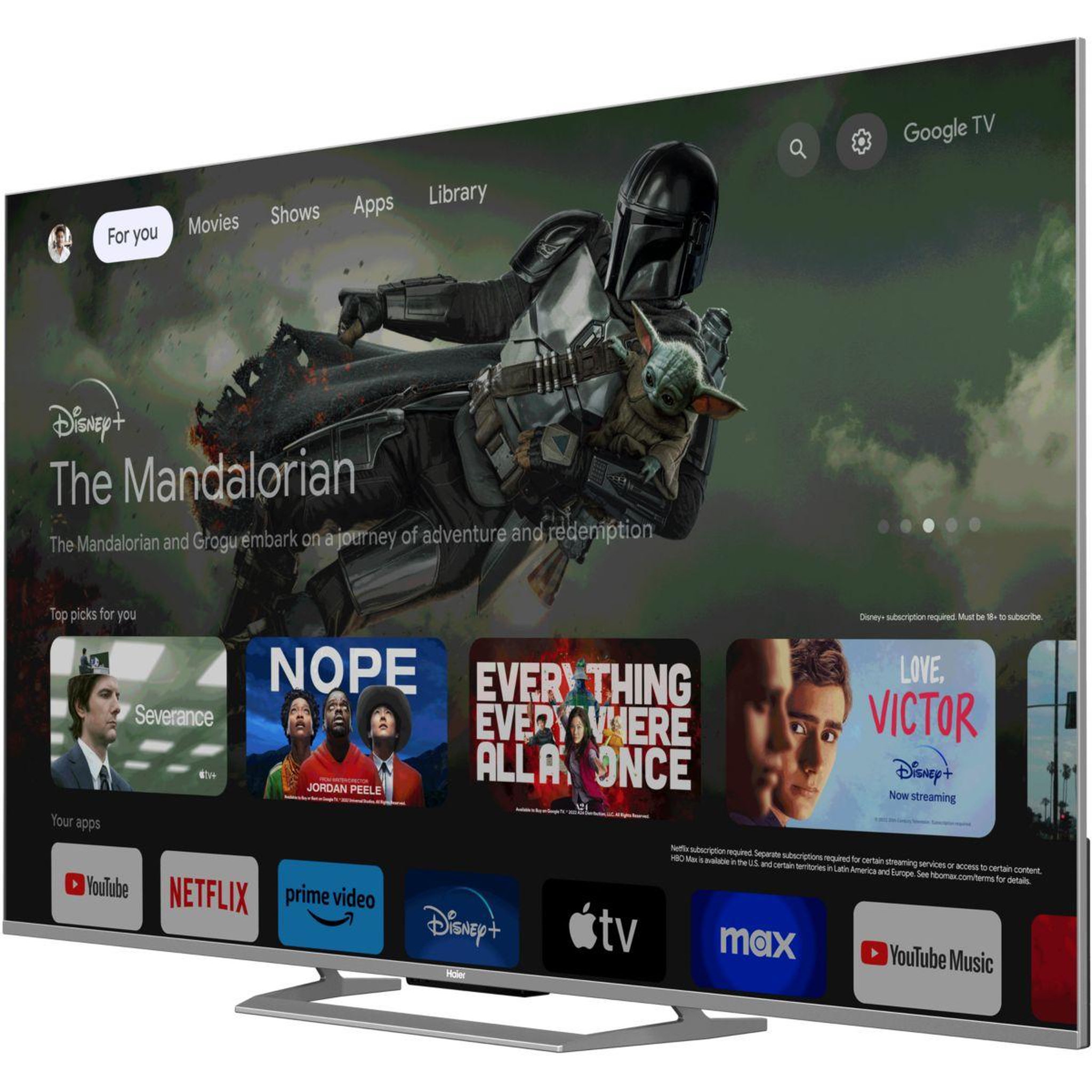 Voir la diapositive 2 : HAIER Tv mini led h65m90eux (2026) 65  (165 cm)