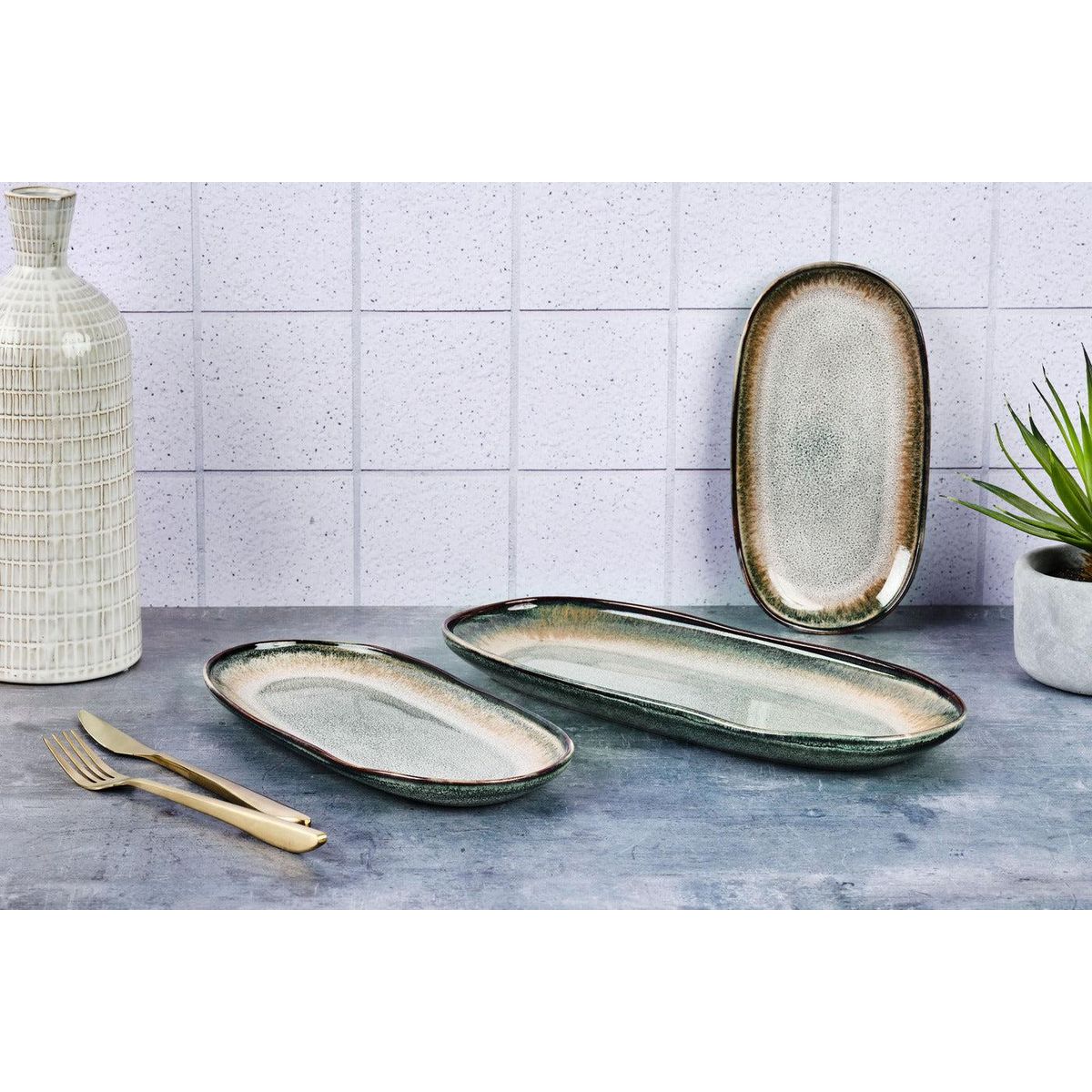 BJORN Plateau de service GENESIS - 3 pièces - Terre