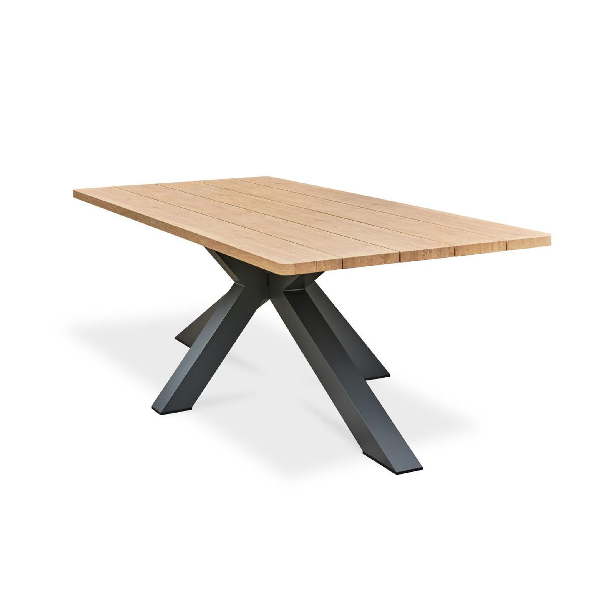 Voir la diapositive 2 : Paris Prix Table de jardin en métal  kelia  220cm anthracite & naturel
