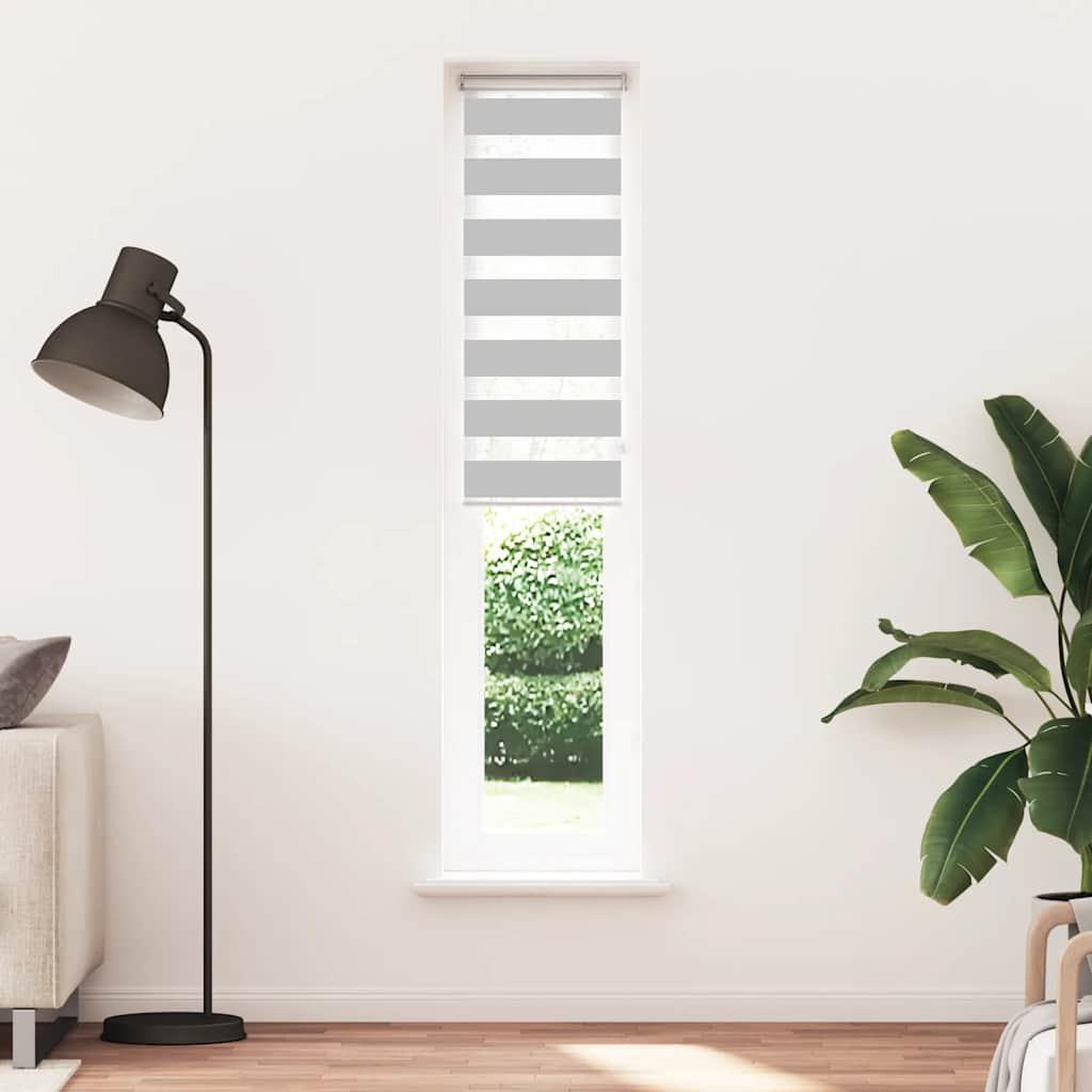 Voir la diapositive 2 : VIDAXL Store zebre gris clair largeur du tissu 35,9 cm polyester