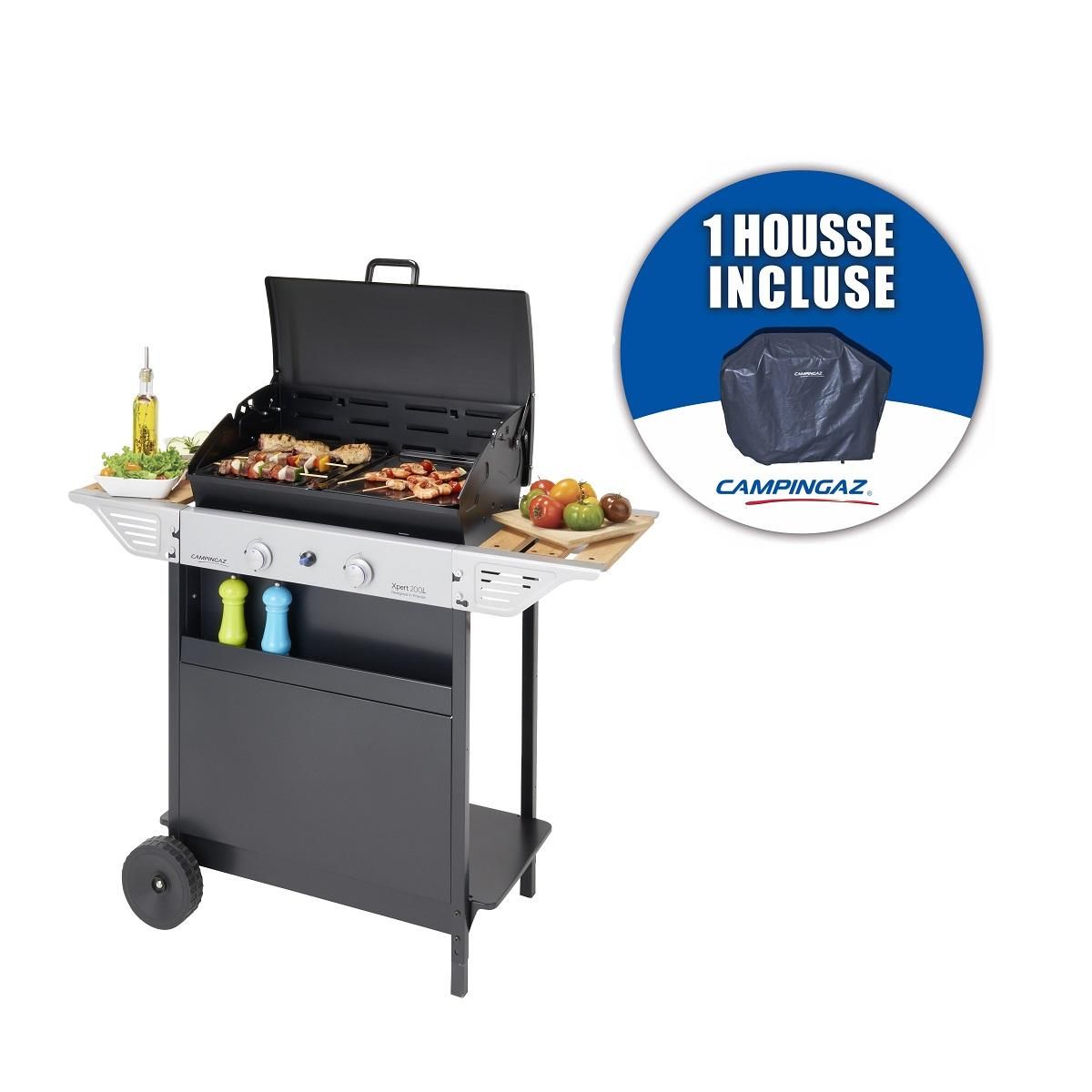 CAMPINGAZ Barbecue gaz 2 brûleurs Xpert 200LW VARIO + Housse de protection