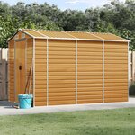 VIDAXL Abri de jardin marron clair 191x300x198 cm acier galvanise