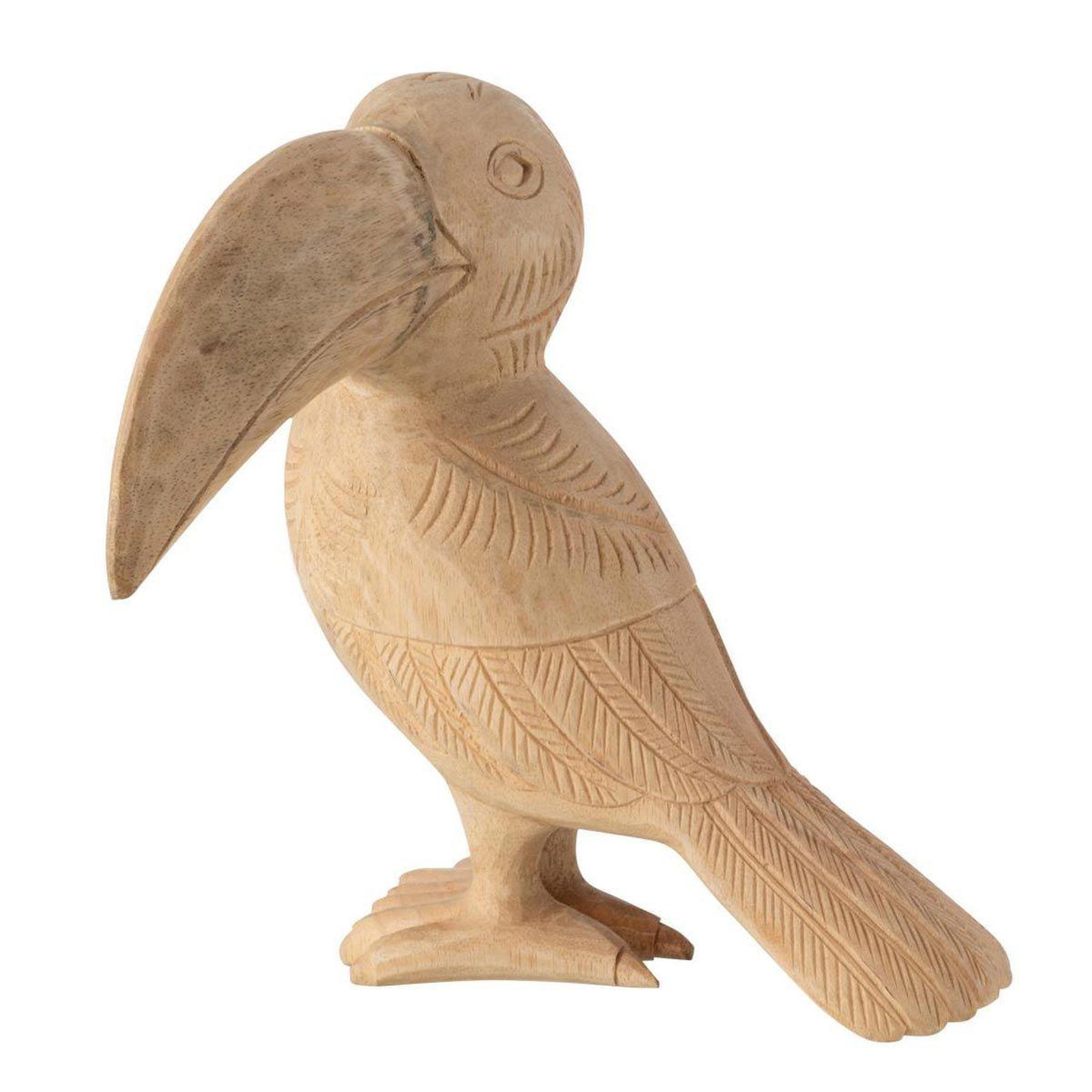 J-LINE Statuette déco en bois  toucan  25cm naturel