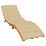 VIDAXL Coussin de chaise longue beige melange 200x50x4 cm tissu