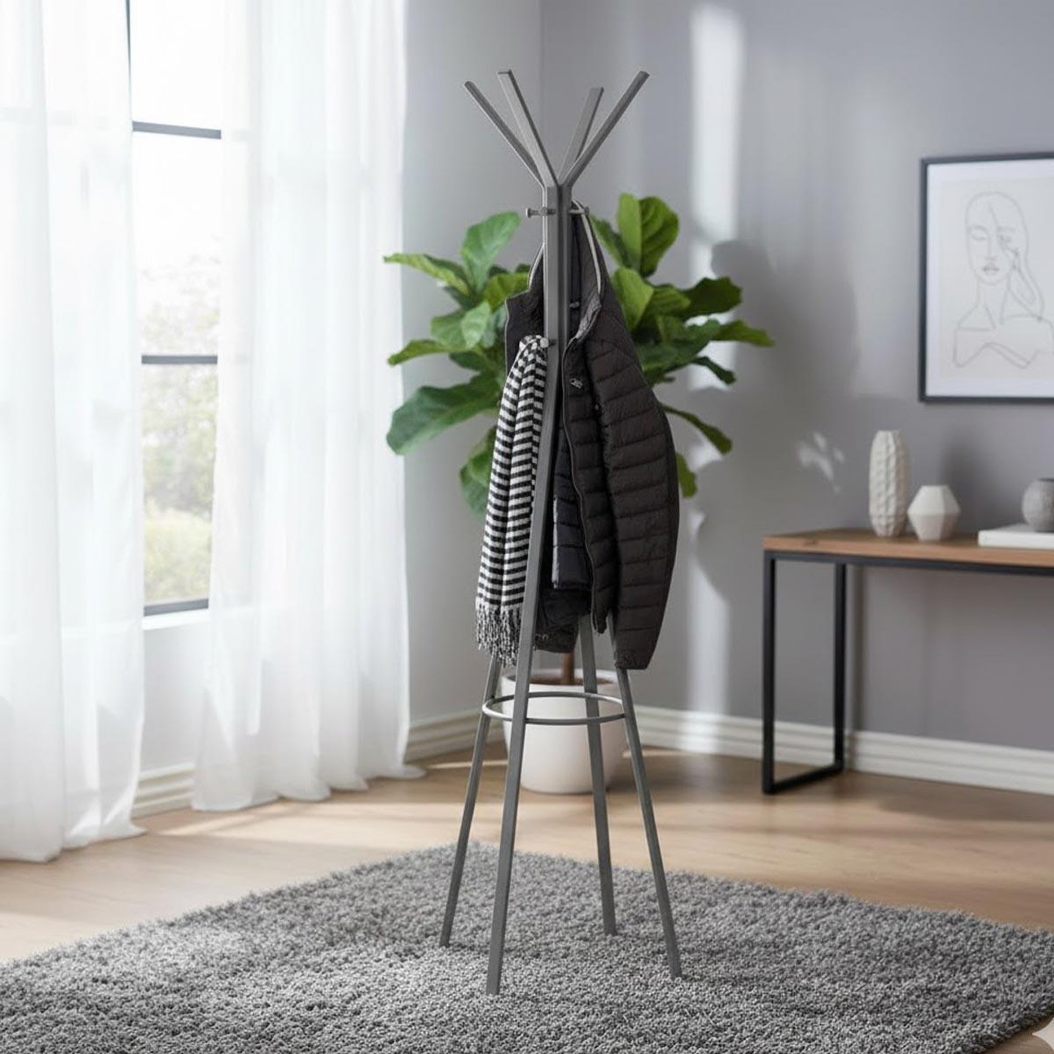 Voir la diapositive 3 : Paris Prix Porte-manteau design  jake  175cm gris