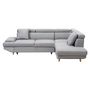 Voir la diapositive 3 : Canapé d'angle droit convertible 5 places tissu pieds bois clair MARIUS 