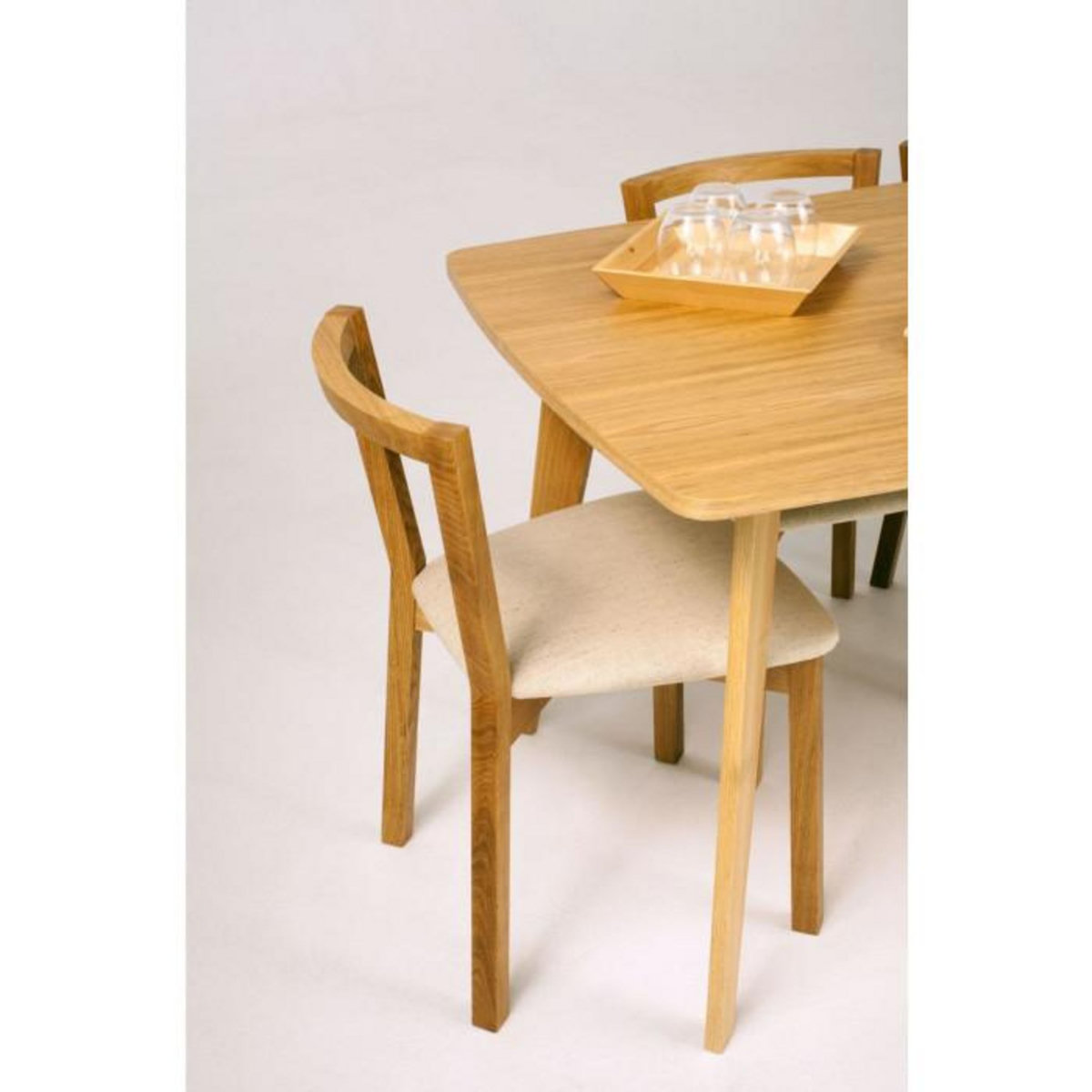 Paris Prix Lot de 2 Chaises Design  Cee  75cm Chêne & Blanc