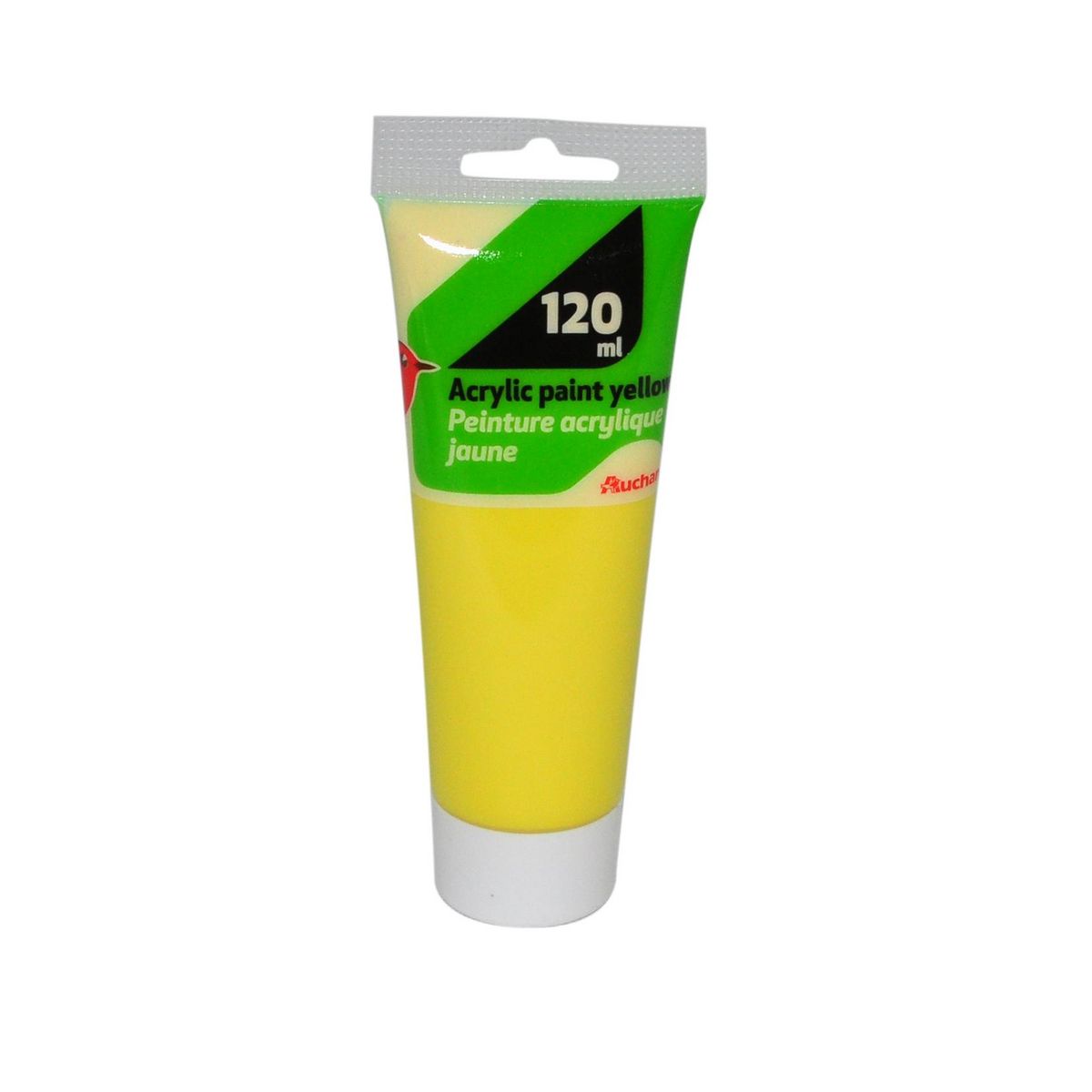 AUCHAN Tube de peinture acrylique 120ml - jaune
