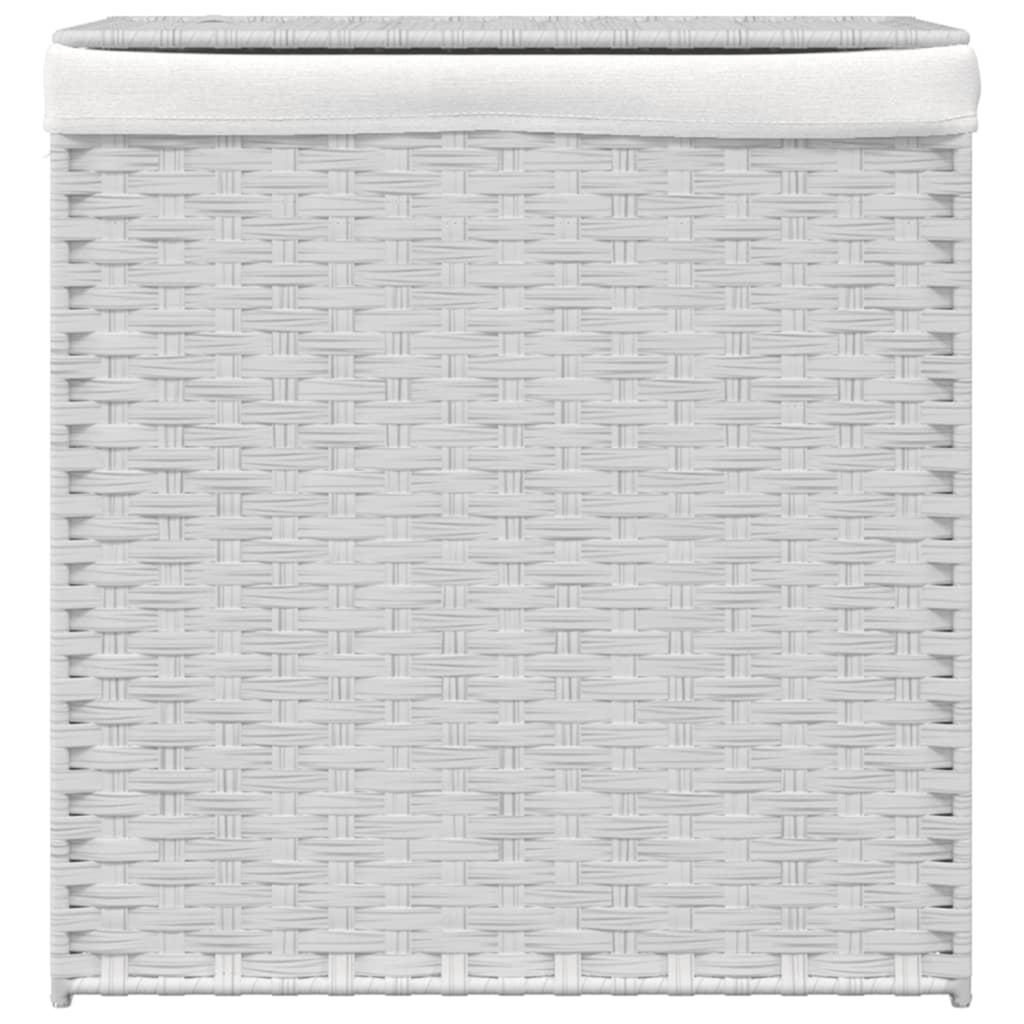 Voir la diapositive 3 : VIDAXL Panier a linge avec 2 sections blanc 53x35x57 cm resine tressee