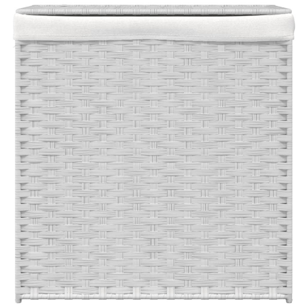 VIDAXL Panier a linge avec 2 sections blanc 53x35x57 cm resine tressee
