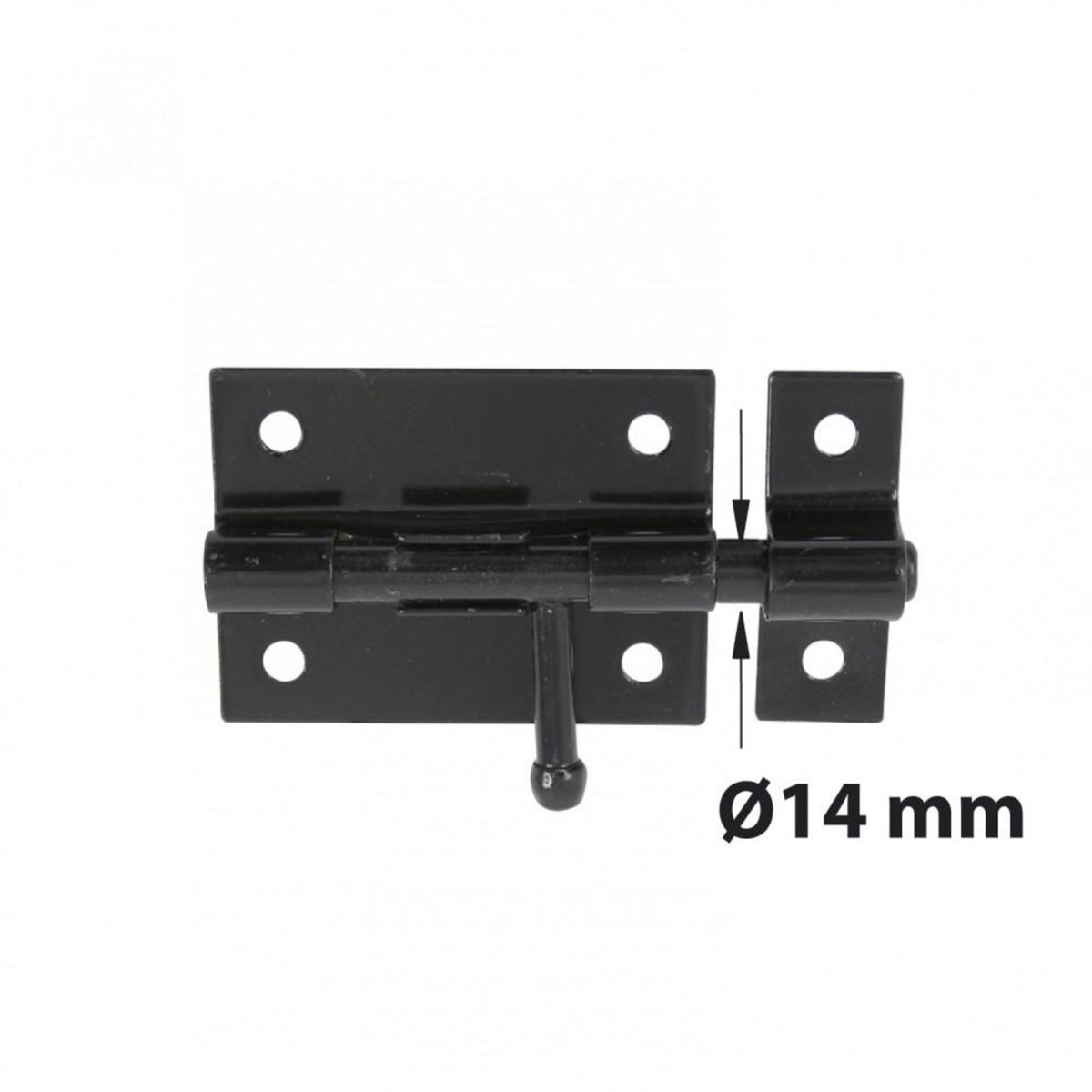 CENTRALE BRICO Verrou à levier verrou de box + gâche diamètre 14 mm AFBAT, acier peint noir