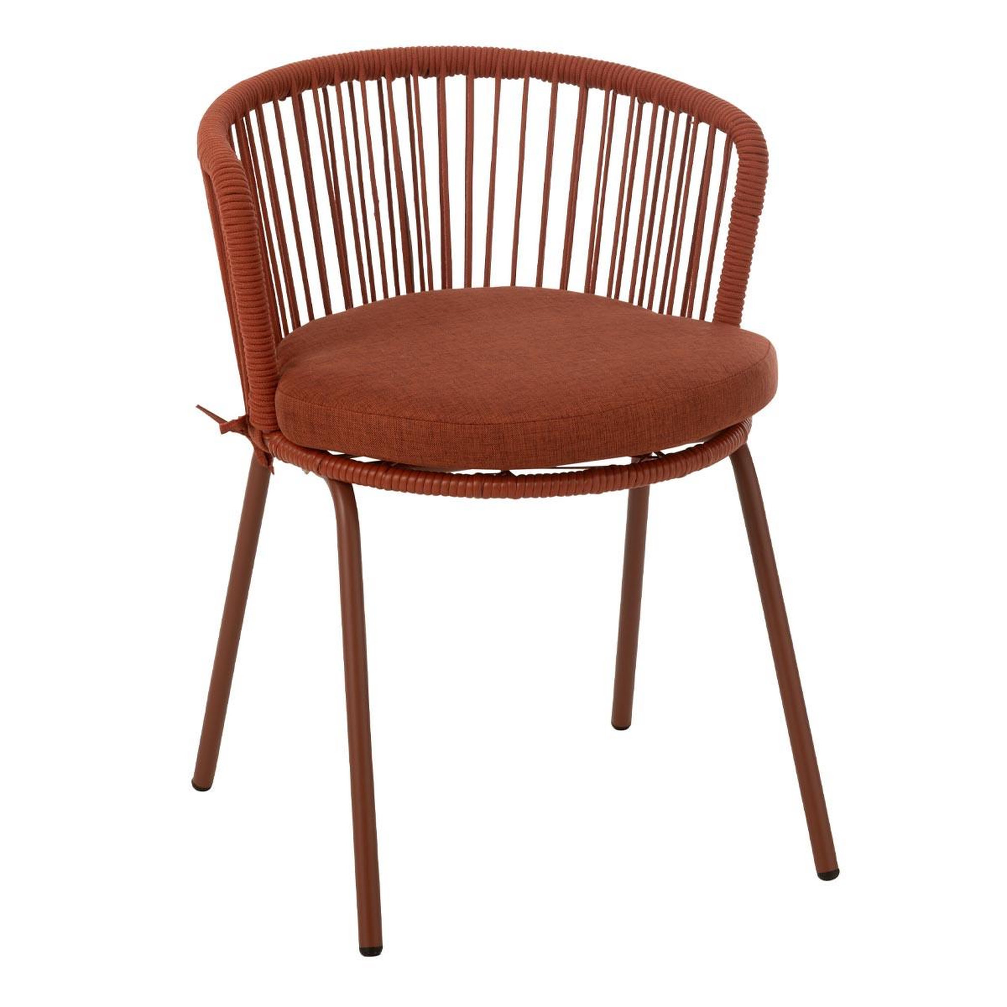 J-LINE Chaise design corde  toa  75cm rouge