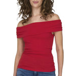 JACQUELINE DE YONG T-Shirt Rouge Femme JDY Fransiska 15344028. Coloris disponibles : Rouge