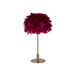 Paris Prix Lampe à Poser Imitation Plume  Ball  50cm Or & Bordeaux
