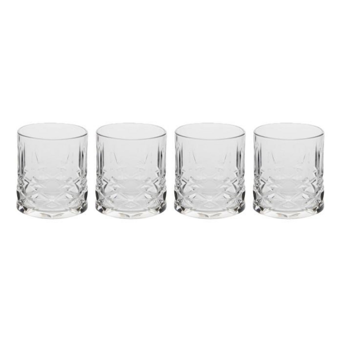 SECRET DE GOURMET Lot de 4 Verres à Cocktail Bas  Gaspard  35cl Transparent