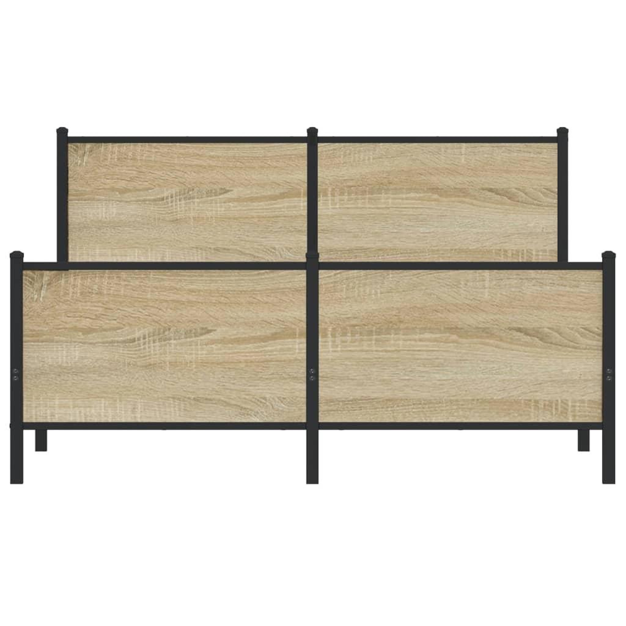 Voir la diapositive 5 : VIDAXL Cadre de lit en metal sans matelas chene sonoma 140x200 cm