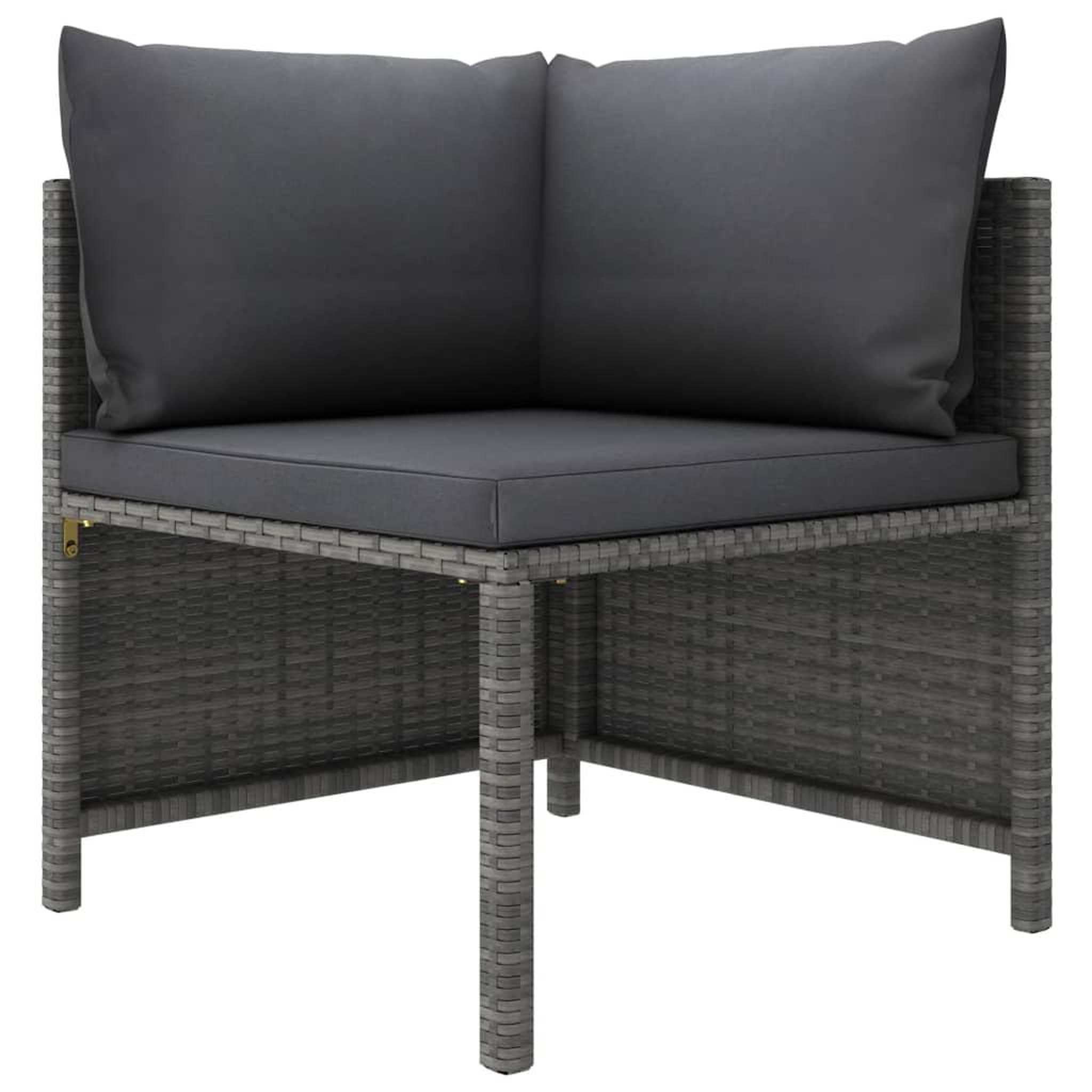 Voir la diapositive 3 : VIDAXL Salon de jardin 9 pcs avec coussins resine tressee gris