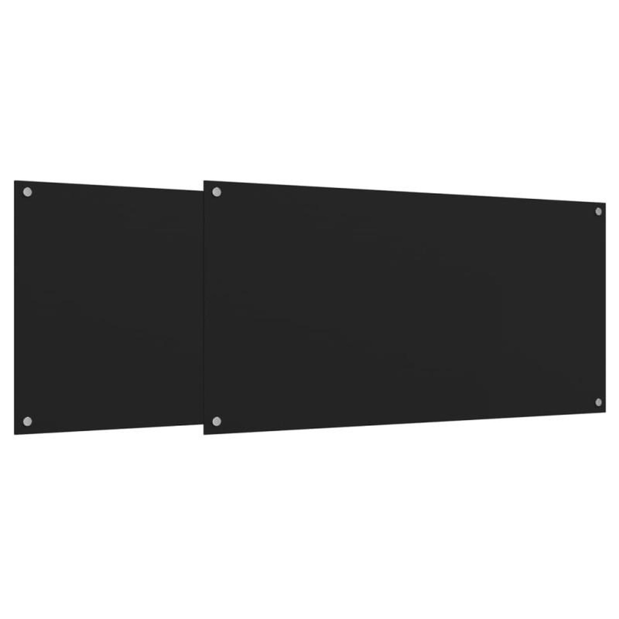 Voir la diapositive 2 : VIDAXL Dosserets de cuisine 2 pcs noir 80x50 cm verre trempé