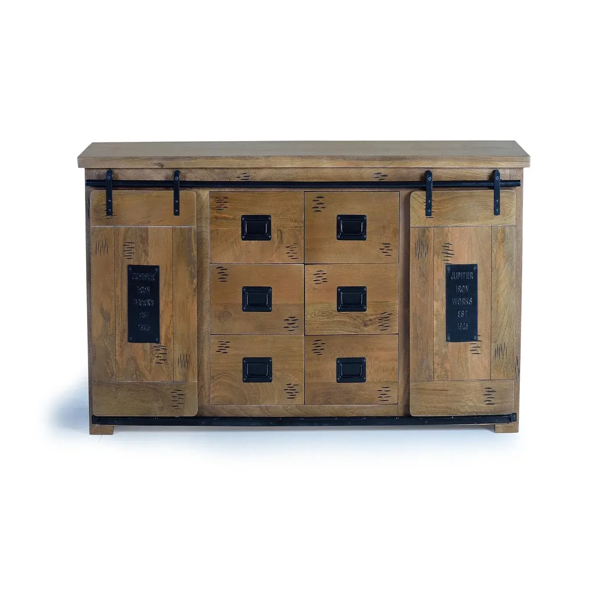 GINER Y COLOMER SL Buffet en bois de manguier 190cm style industriel