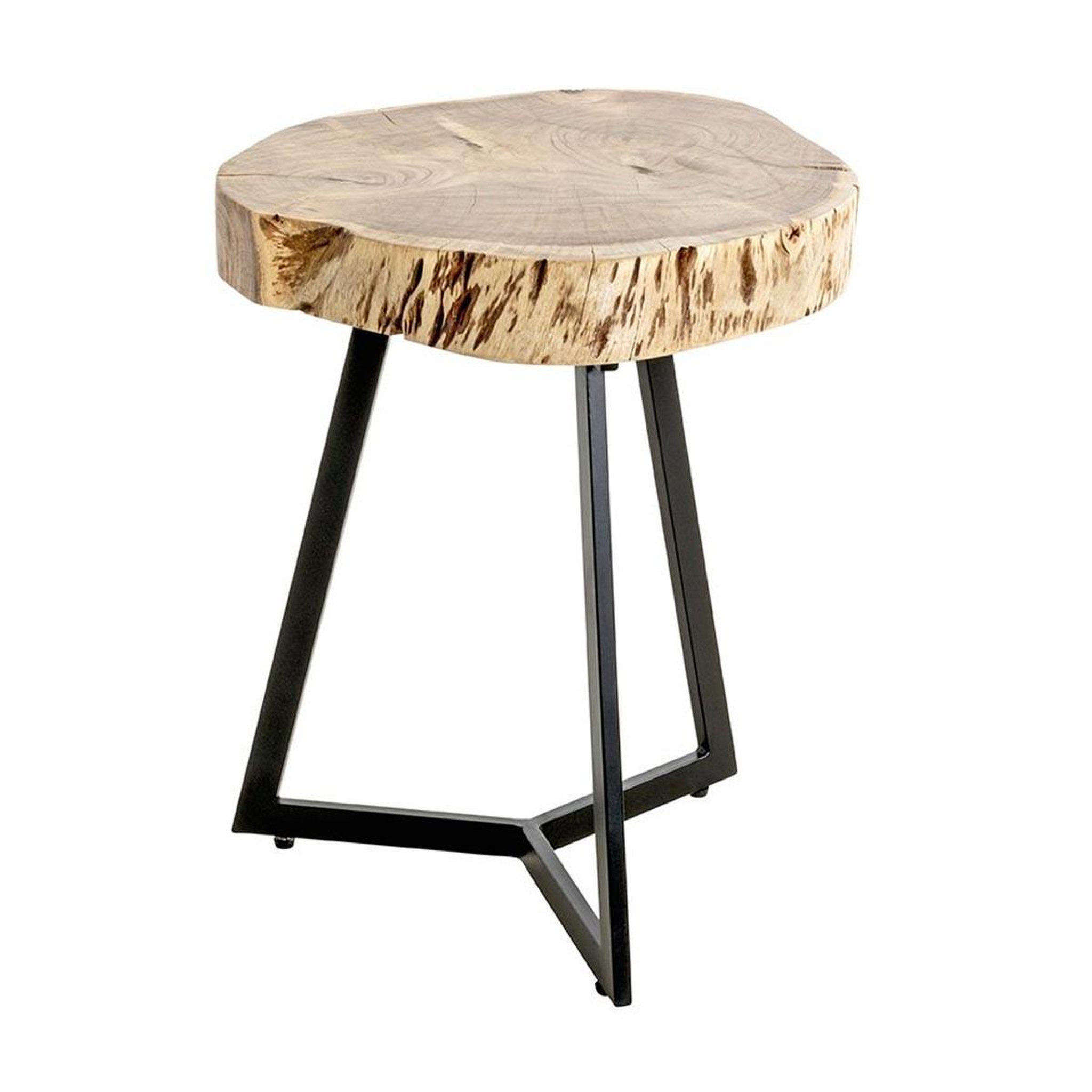 Voir la diapositive 2 : Paris Prix Table d'Appoint en Bois  Nara  50cm Acacia & Noir