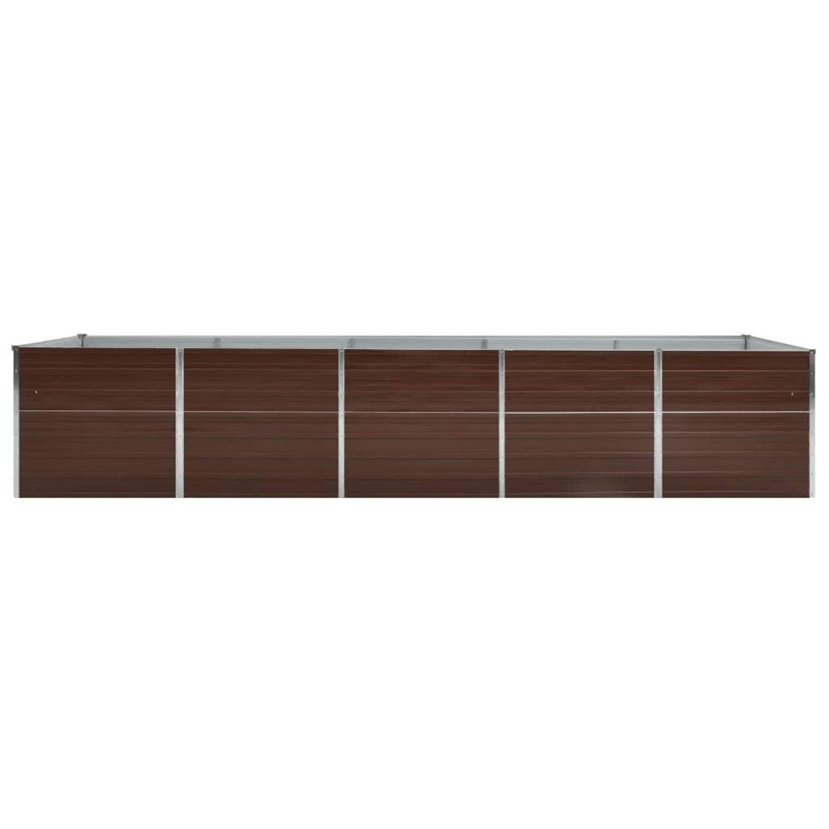 VIDAXL Lit sureleve de jardin Acier galvanise 400x80x77 cm Marron