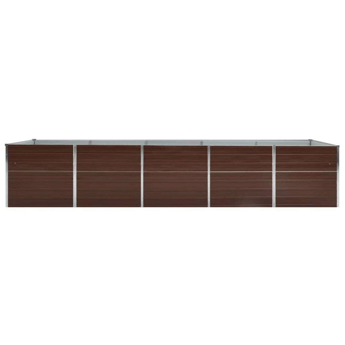 VIDAXL Lit sureleve de jardin Acier galvanise 400x80x77 cm Marron