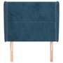 Voir la diapositive 3 : VIDAXL Tete de lit avec oreilles Bleu fonce 103x23x118/128 cm Velours