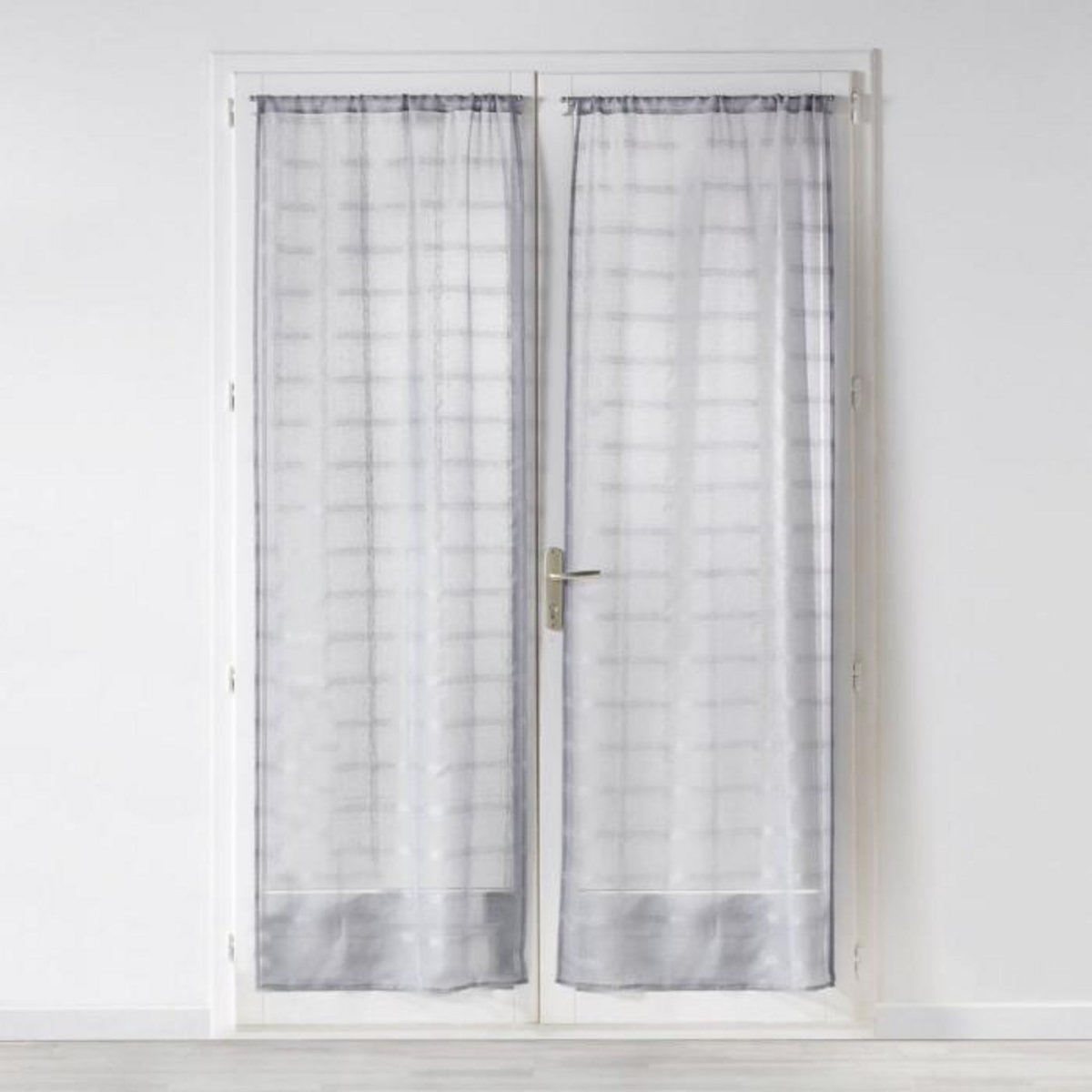 Paris Prix Paire de Voilages Passe-Tringle  Candide  70x240cm Gris