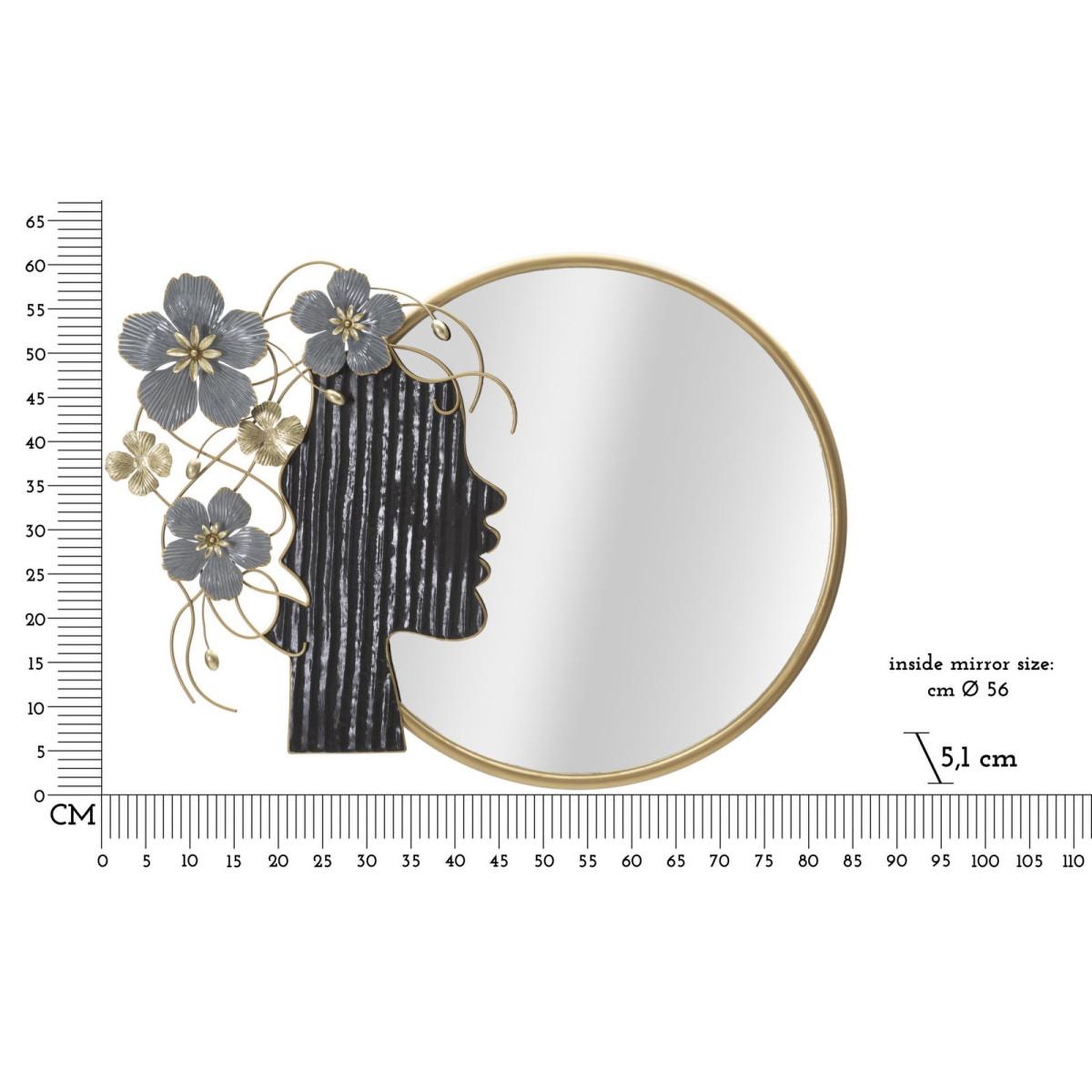 Voir la diapositive 6 : Paris Prix Miroir mural déco  woman  81cm multicolore