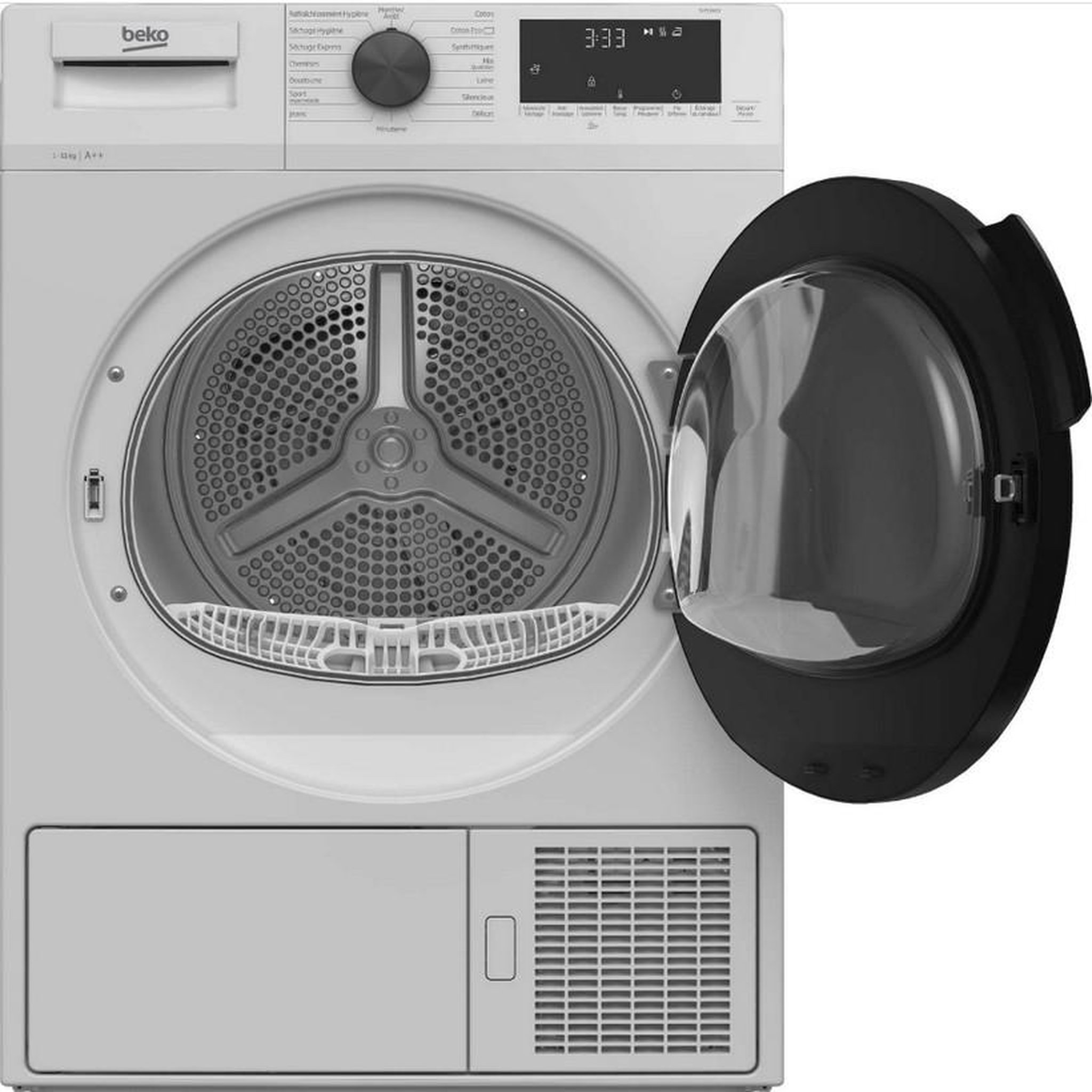 Voir la diapositive 3 : Beko Sèche-linge pompe à chaleur avec condenseur 60cm 8kg blanc - dh8512ca0w