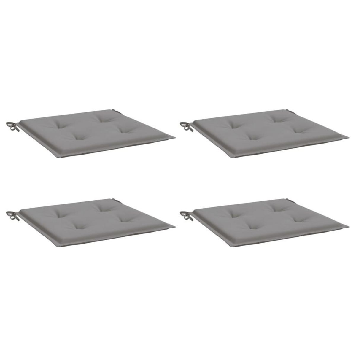 VIDAXL Coussins de chaise jardin lot de 4 gris 50x50x3 cm tissu oxford