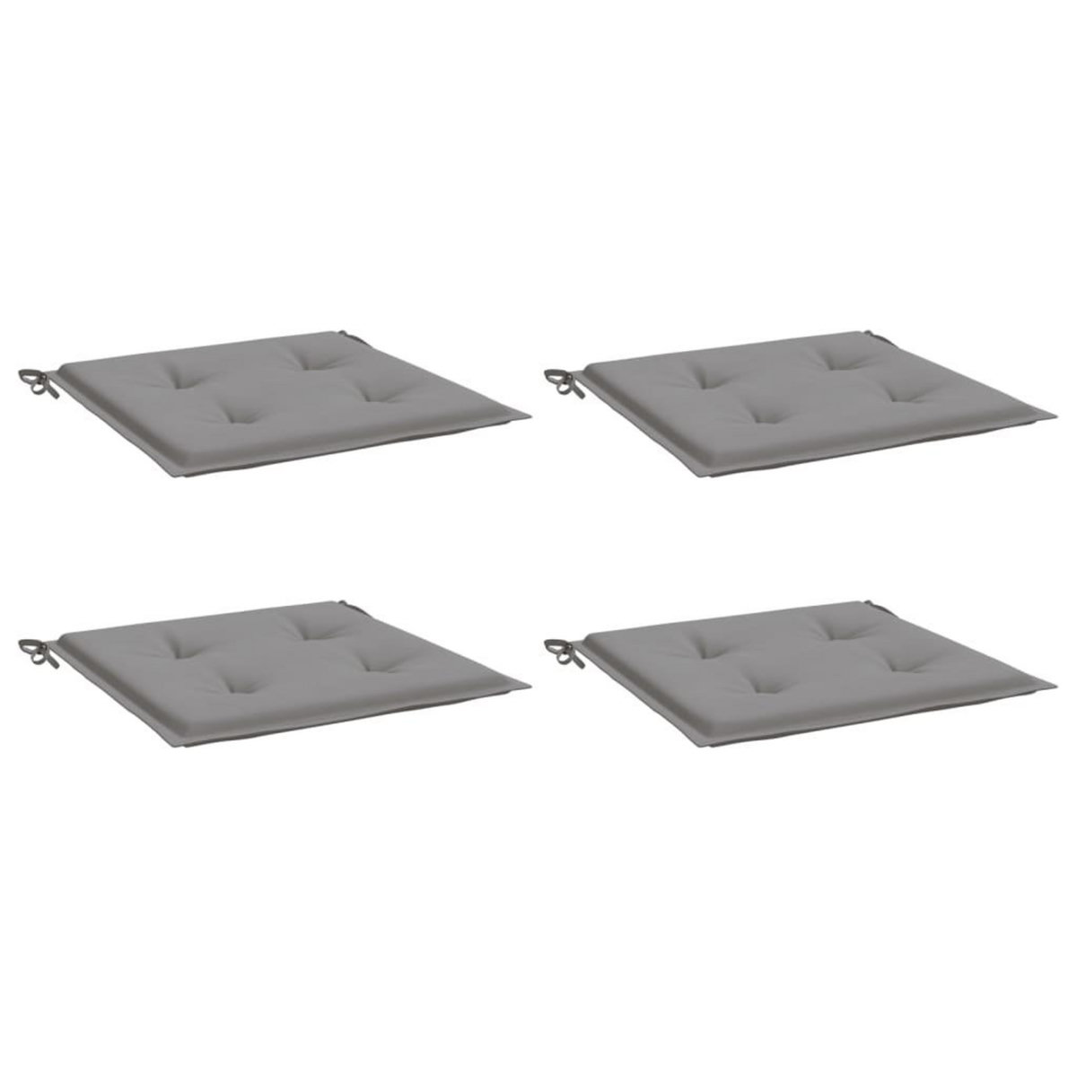 VIDAXL Coussins de chaise jardin lot de 4 gris 50x50x3 cm tissu oxford