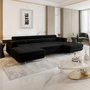Voir la diapositive 3 : BEST MOBILIER Ayden - canapé panoramique en u 7 places convertible avec coffre et têtières réglables en tissu