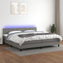 Voir la diapositive 1 : VIDAXL Sommier a lattes de lit et matelas et LED Gris fonce 200x200 cm