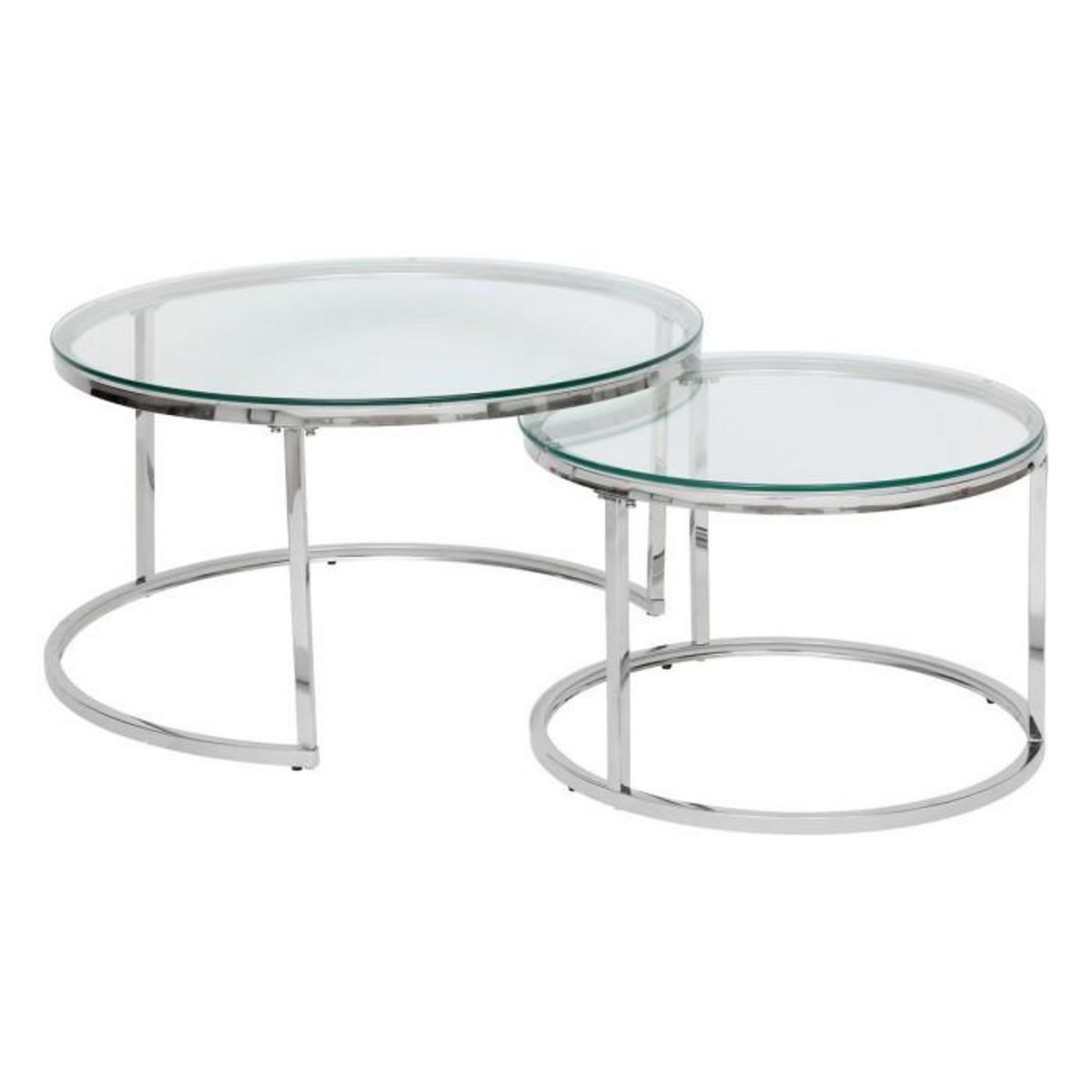ATMOSPHERA Lot de 2 Tables Basses Gigognes  Kneo  80cm Argent