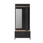 Voir la diapositive 1 : GAMI GAMI Meuble dentree 2 portes -  Made in France - Decor chene sonoma et noir - L 81 x H 190 x P 37 cm - STORE