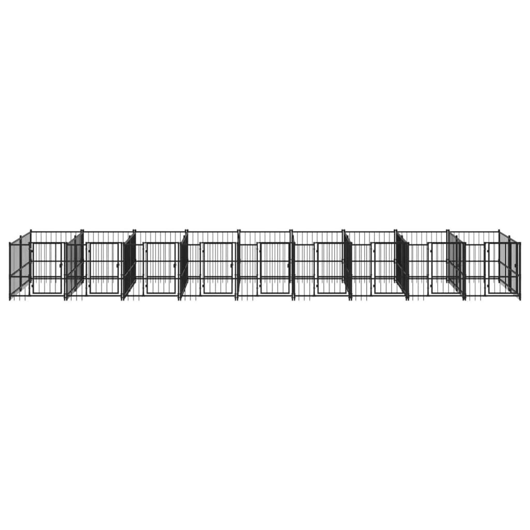 Voir la diapositive 3 : VIDAXL Chenil d'exterieur pour chiens Acier 16,89 m²