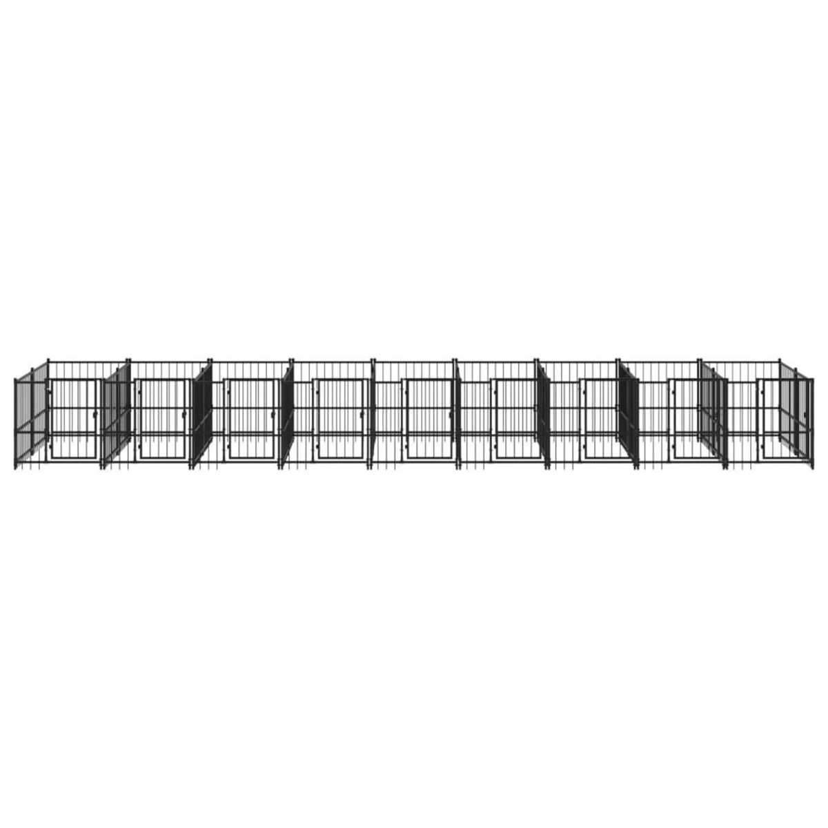 VIDAXL Chenil d'exterieur pour chiens Acier 16,89 m²