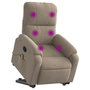 Voir la diapositive 3 : VIDAXL Fauteuil inclinable de massage taupe tissu microfibre