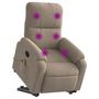 Voir la diapositive 3 : VIDAXL Fauteuil inclinable de massage taupe tissu microfibre