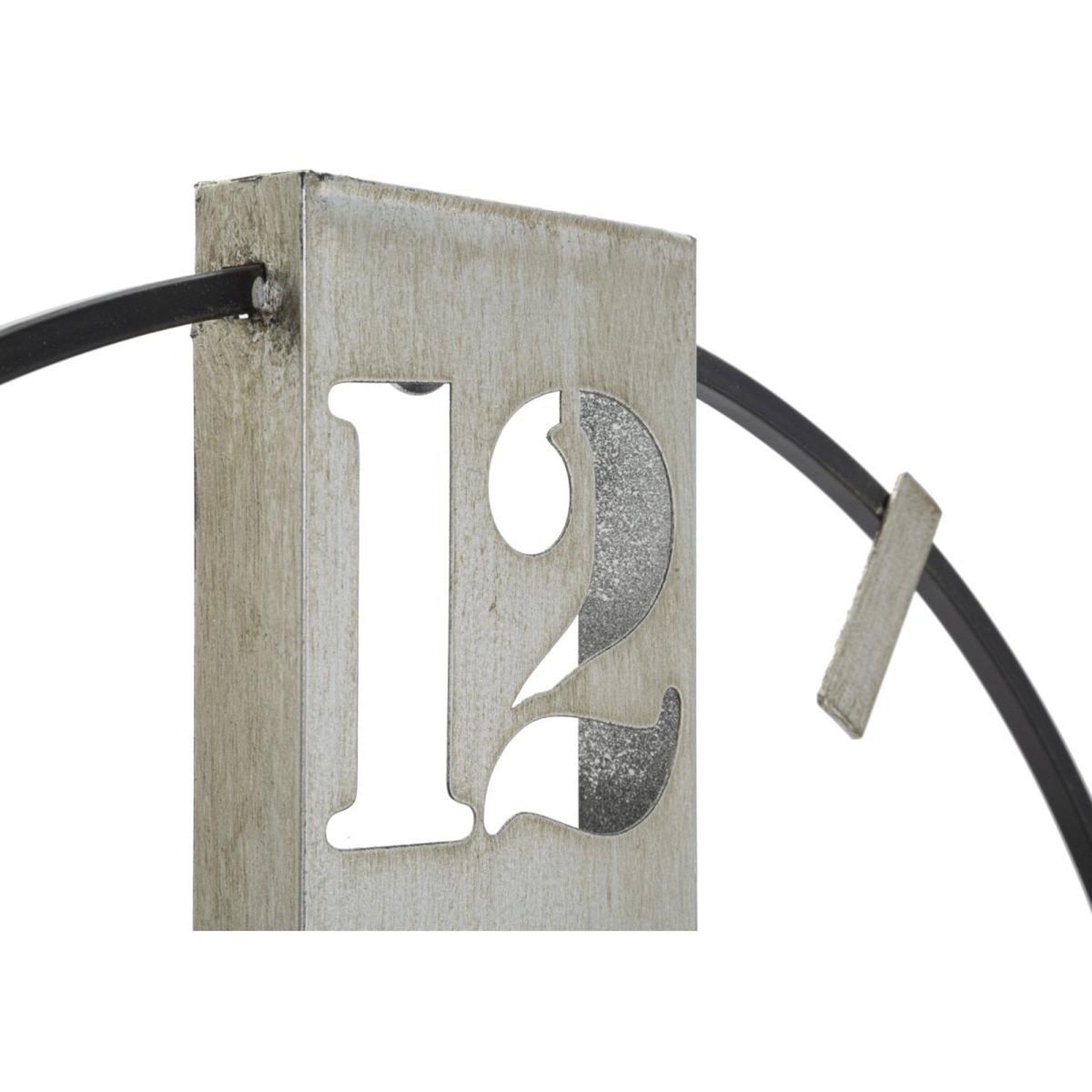 Voir la diapositive 3 : Paris Prix Horloge Murale en Métal  Silvery  61cm Argent