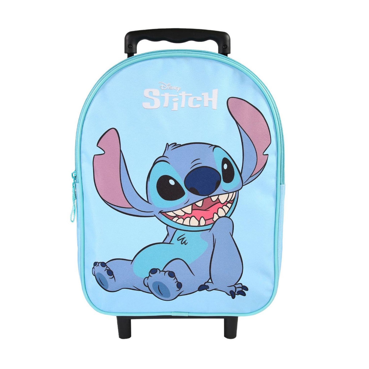 Bagtrotter Bagtrotter - Stitch - Sac à Dos Scolaire à Roulettes  - Bleu Clair - 1 Compartiment Zippé - Bretelles Matelassées - 25x12x32cm - Matière Polyester - Sac à Dos Scolaire Maternelle