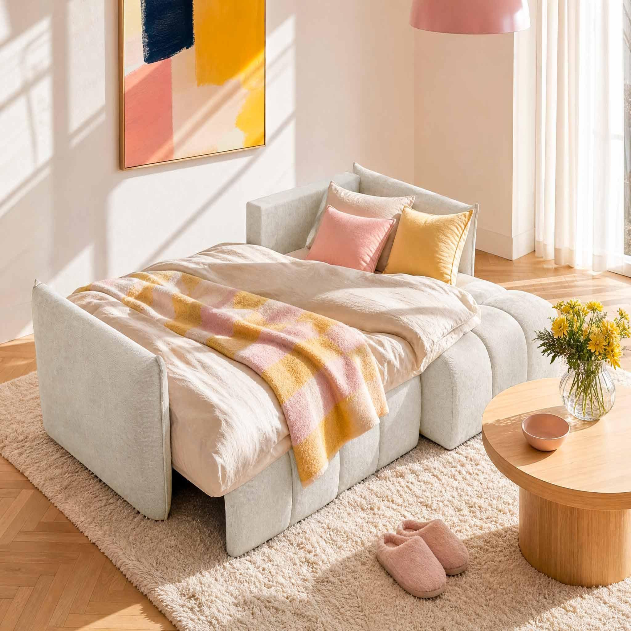 Voir la diapositive 2 : BEST MOBILIER Ambroise - canapé d'angle droit 4 places convertible avec coffre en velours texturé