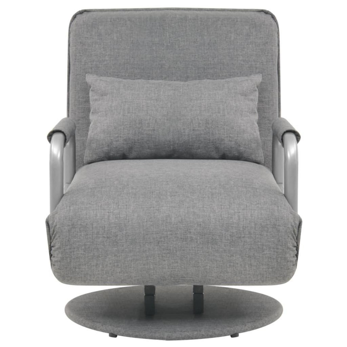 VIDAXL Fauteuil pivotant et canape-lit Gris clair Tissu