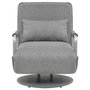 Voir la diapositive 3 : VIDAXL Fauteuil pivotant et canape-lit Gris clair Tissu