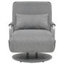 Voir la diapositive 3 : VIDAXL Fauteuil pivotant et canape-lit Gris clair Tissu