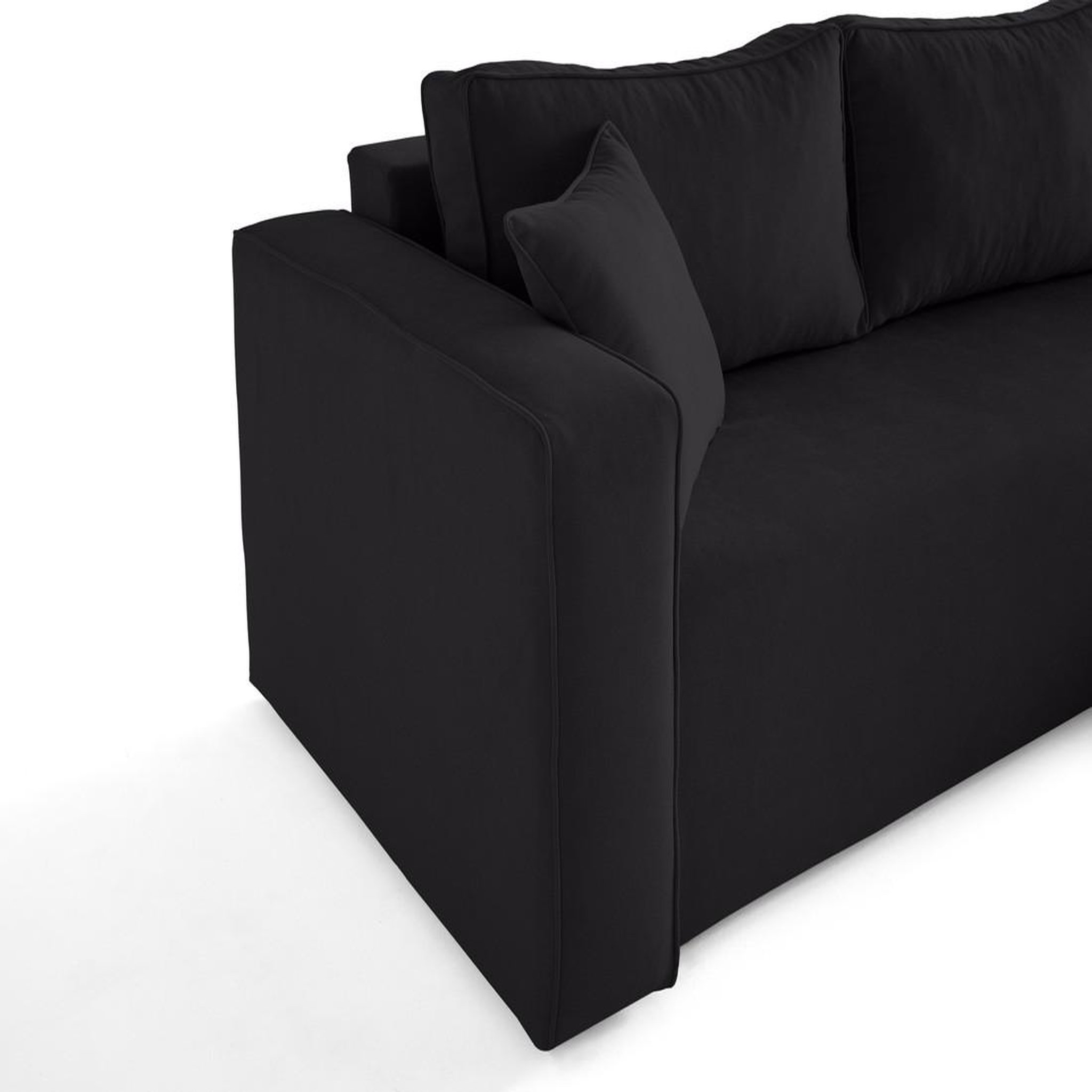Voir la diapositive 6 : BEST MOBILIER Topaze - canapé d'angle déhoussable réversible 4 places en tissu